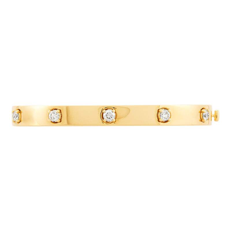 Polished Diamond Bangle Bracelet