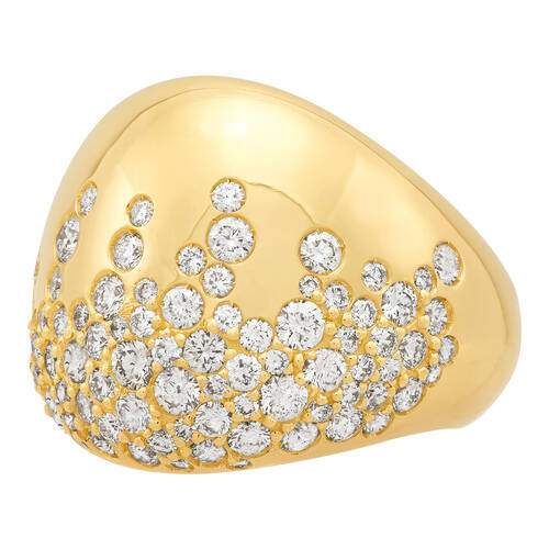 Polished Dome Diamond Ring
