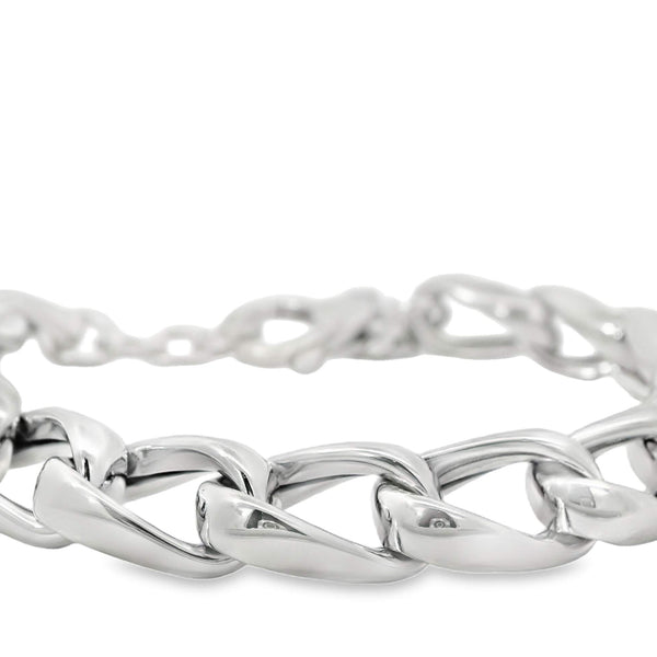 Polished Twisted Oval Link Bracelet