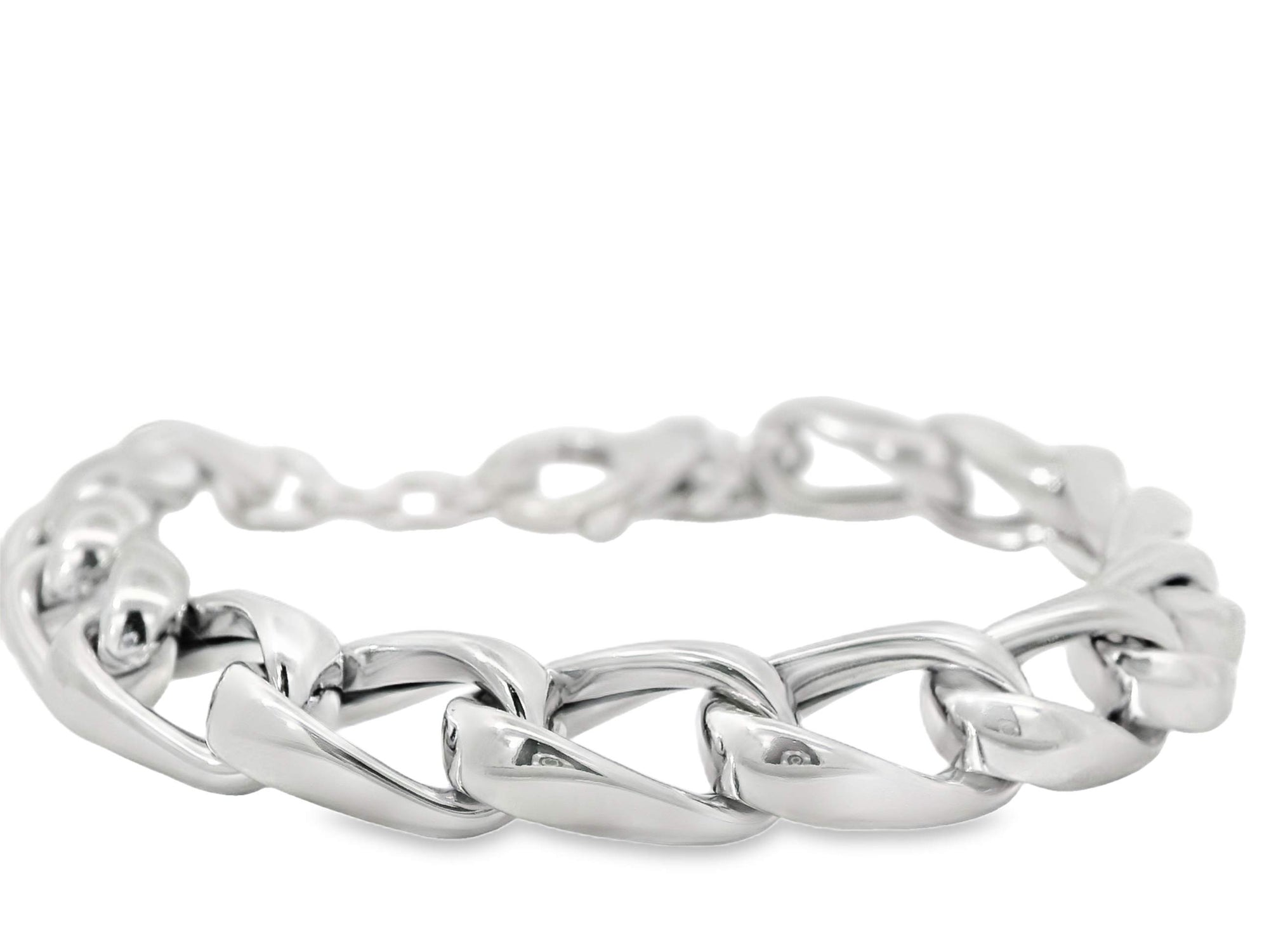 Polished Twisted Oval Link Bracelet