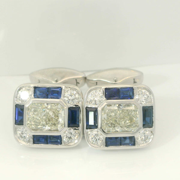 Sapphire Diamond Cuff Links