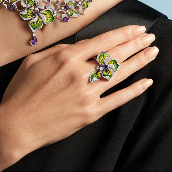 model wearing Iris Mauve Ring