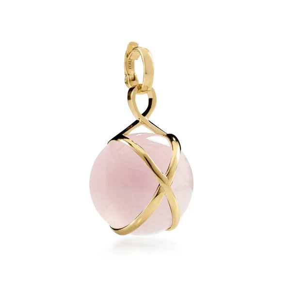Prisma Rose Quartz Medium Pendant- 18K Yellow Gold - Provident Jewelry