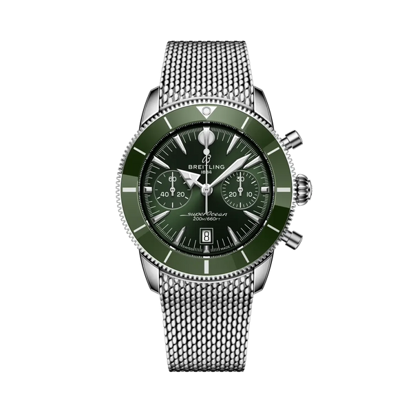 Superocean Heritage B01 Chronograph 42- Stainless Steel/ Green Dial - Provident Jewelry