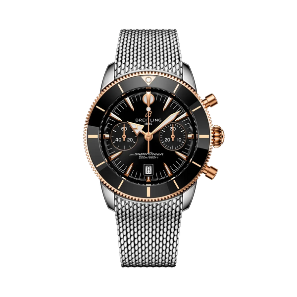 Superocean Heritage B01 Chronograph 42- Stainless Steel & 18k Red Gold/ Black Dial - Provident Jewelry