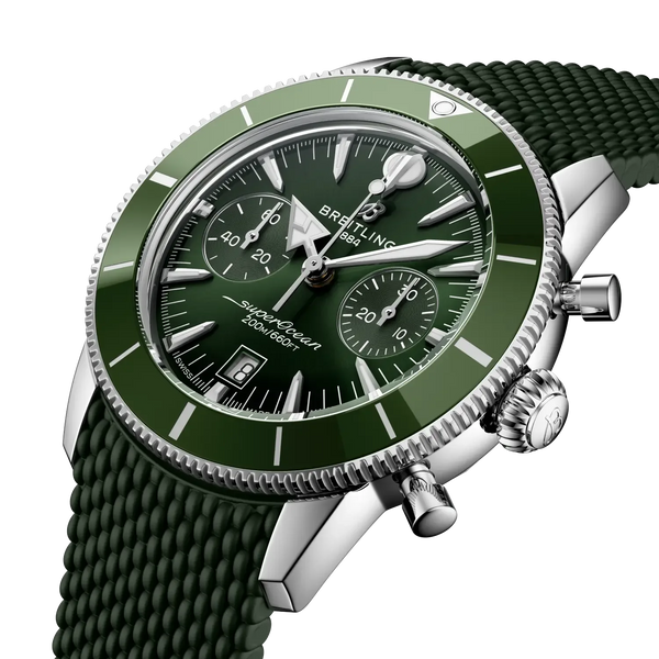 Superocean Heritage B01 Chronograph 42- Stainless Steel/ Green - Provident Jewelry