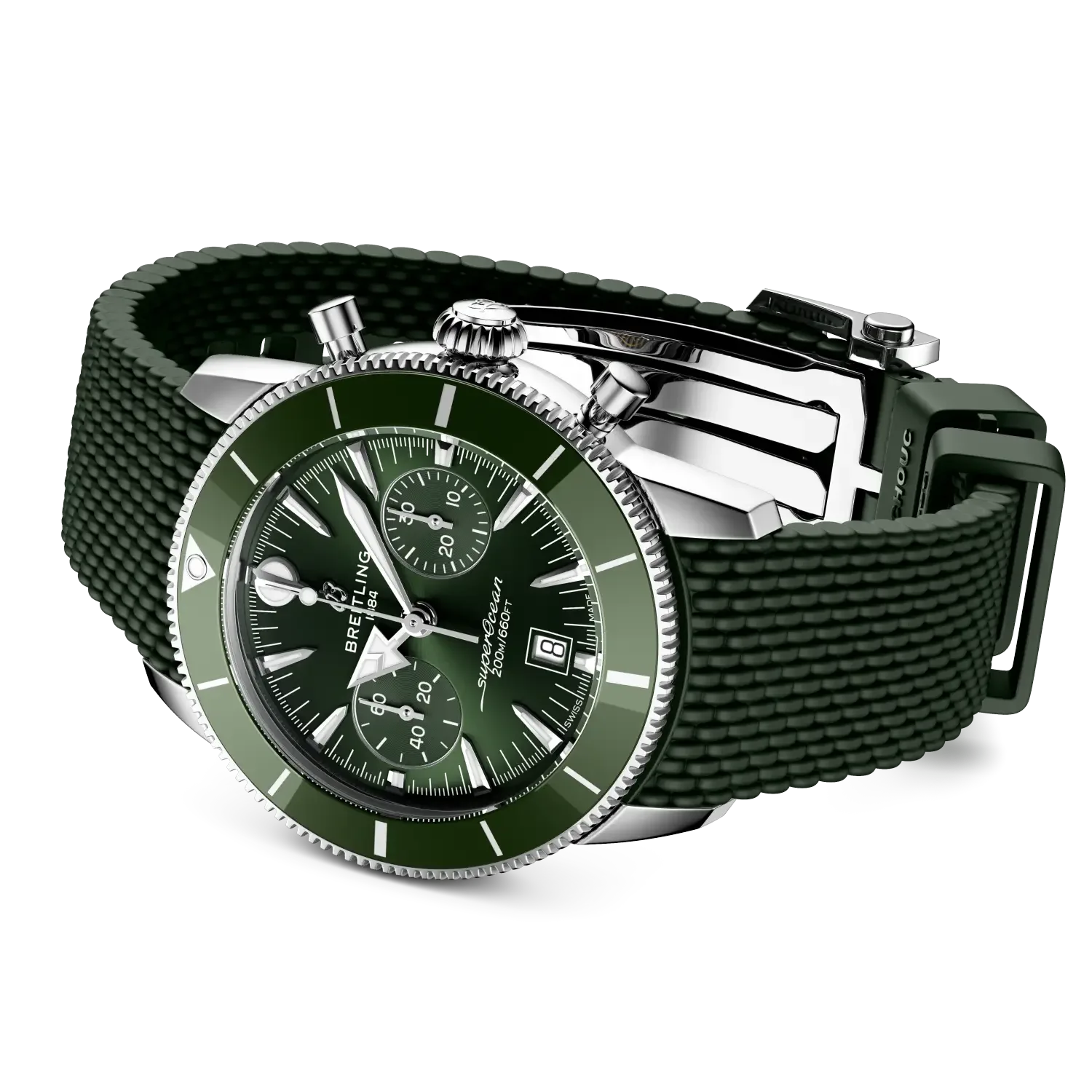 Superocean Heritage B01 Chronograph 42- Stainless Steel/ Green - Provident Jewelry