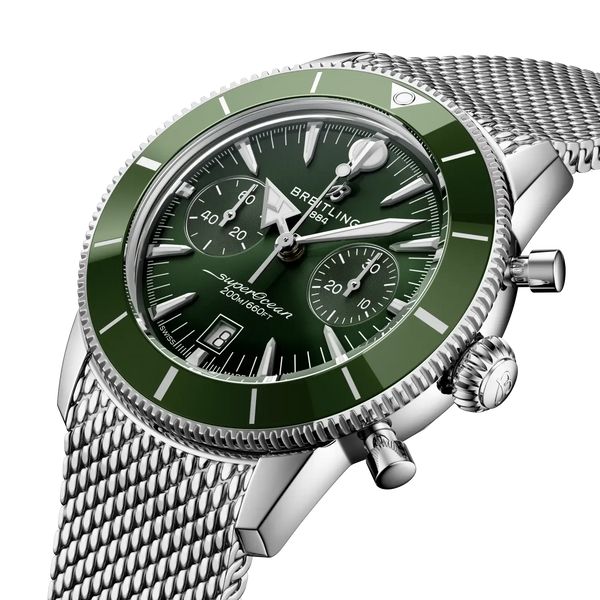 Superocean Heritage B01 Chronograph 42- Stainless Steel/ Green Dial - Provident Jewelry