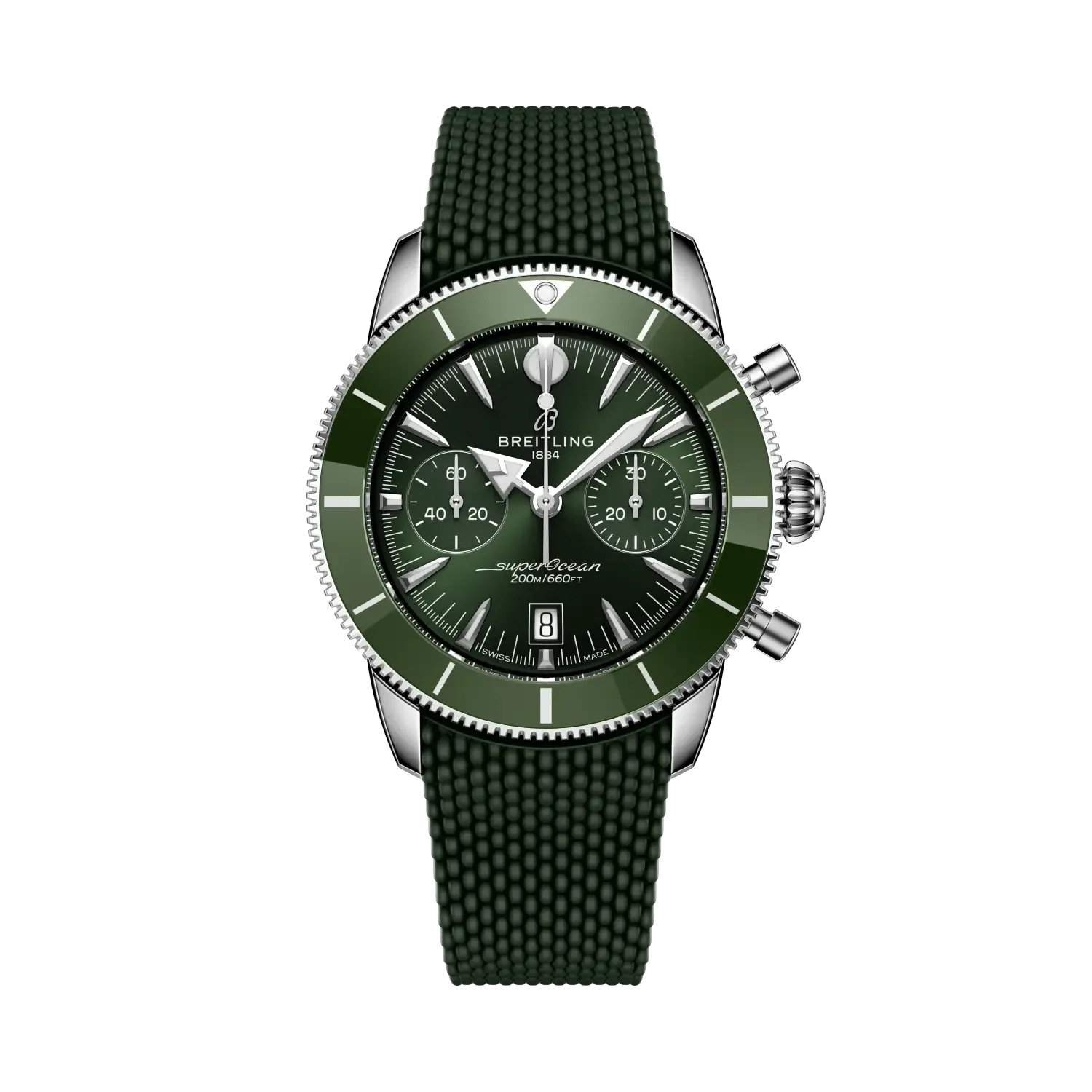 Superocean Heritage B01 Chronograph 42- Stainless Steel/ Green - Provident Jewelry