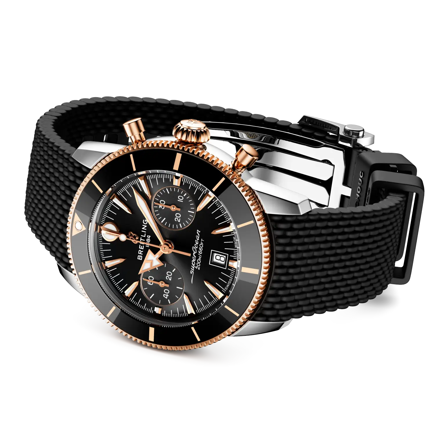 Superocean Heritage B01 Chronograph 42- Stainless Steel & 18k Red Gold/ Black - Provident Jewelry E-commerce