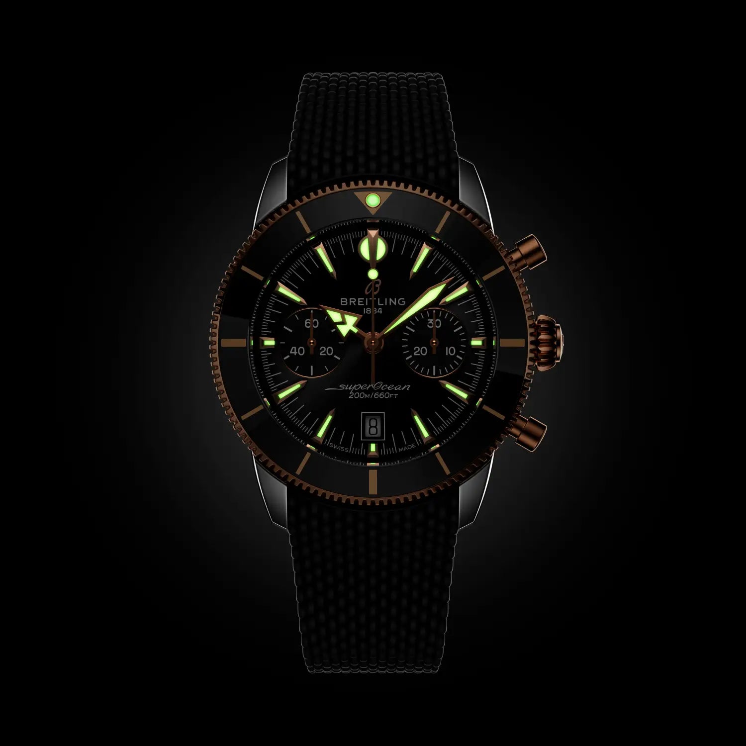 Superocean Heritage B01 Chronograph 42- Stainless Steel & 18k Red Gold/ Black - Provident Jewelry E-commerce