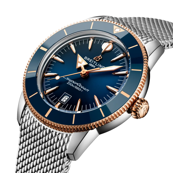 Superocean Heritage B31 Automatic 44- Stainless Steel & 18k Red Gold/ Blue Dial - Provident Jewelry