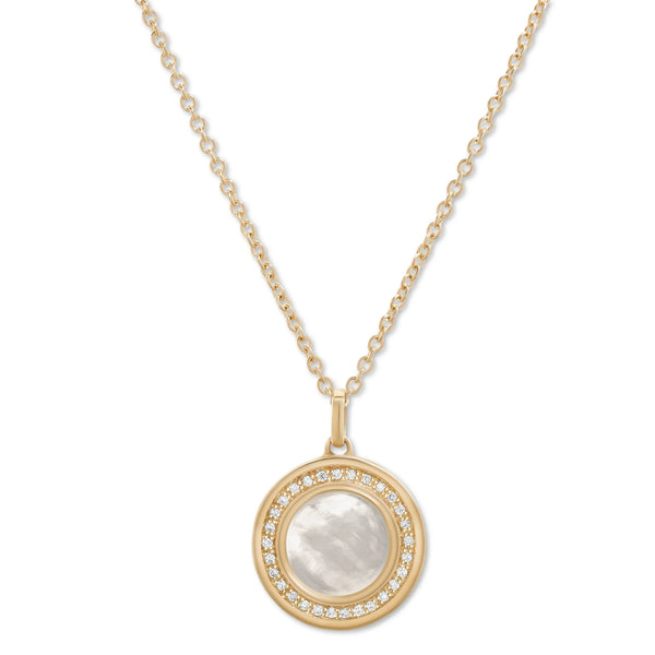 Toscano Mother of Pearl Classic Chain Necklace w/.22 CT Diamond - Provident Jewelry