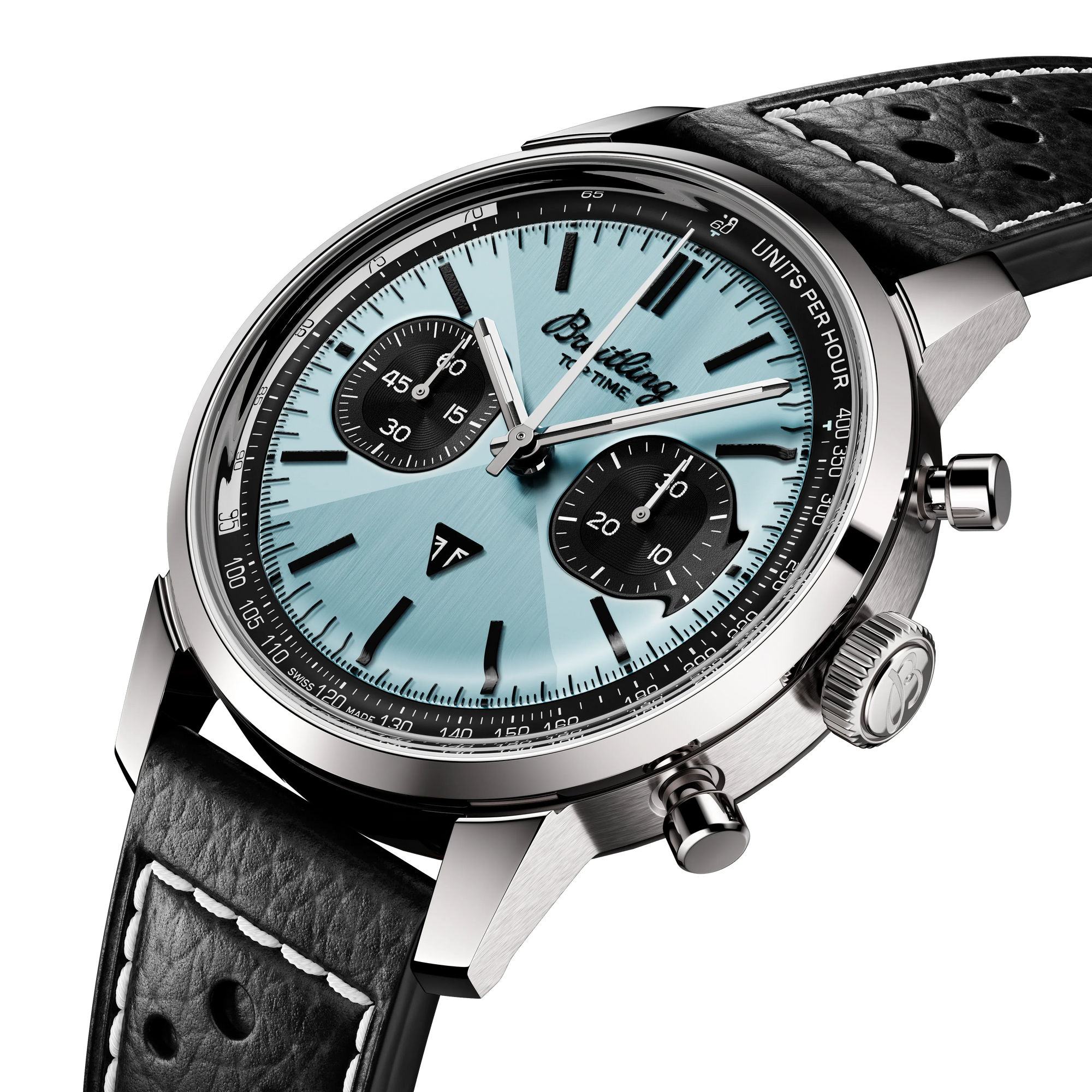 Top Time B01 Triumph- Black Leather/ Blue - Provident Jewelry