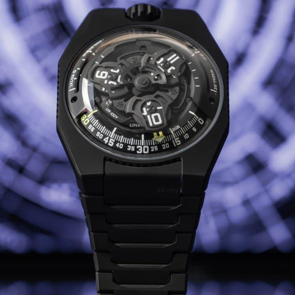 Urwerk UR-100V Full Black Titanium Jacket Watch - Provident Jewelry