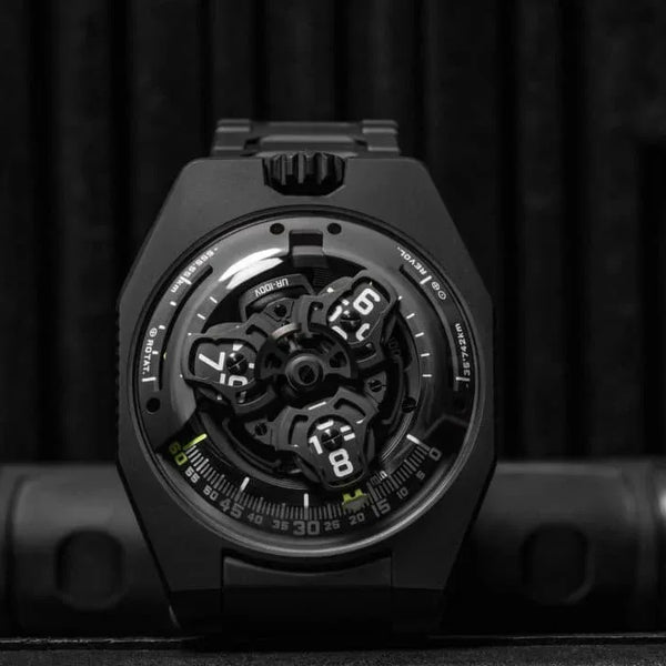Urwerk UR-100V Full Black Titanium Jacket Watch - Provident Jewelry