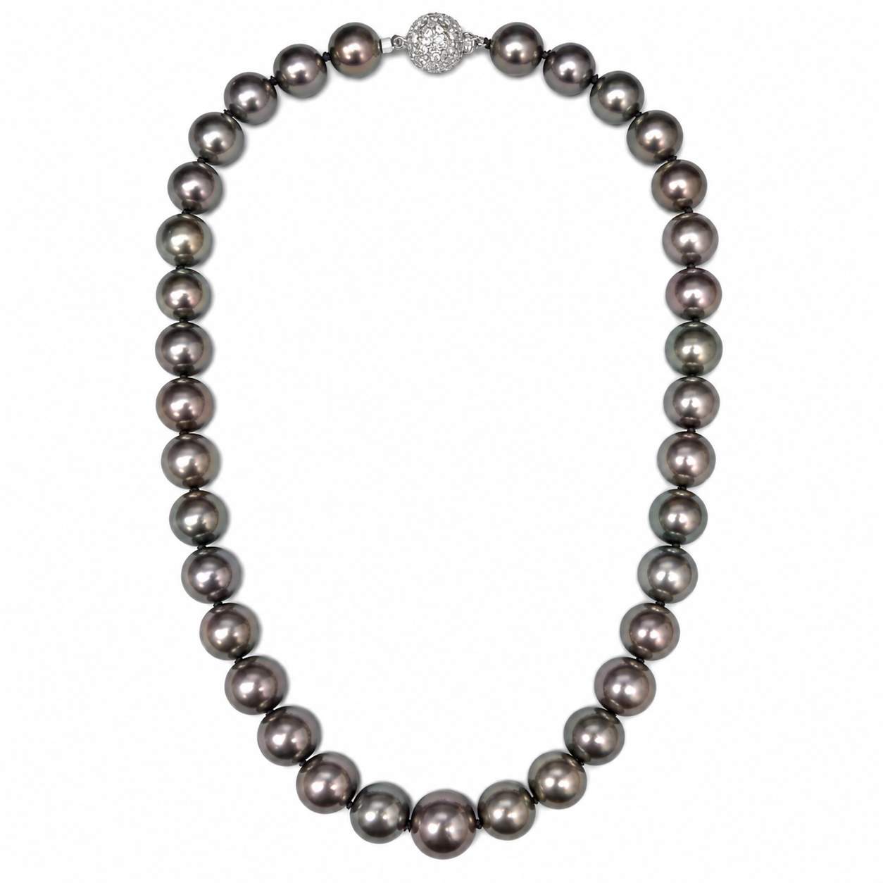 Tahitian Pearl Necklace with Diamond Clasp