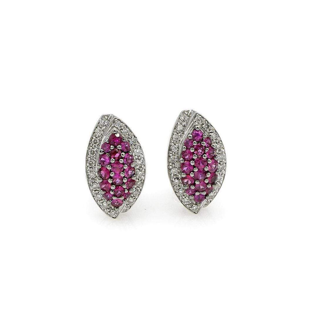 PINK SAPPHIRE AND DIAMOND EARRINGS