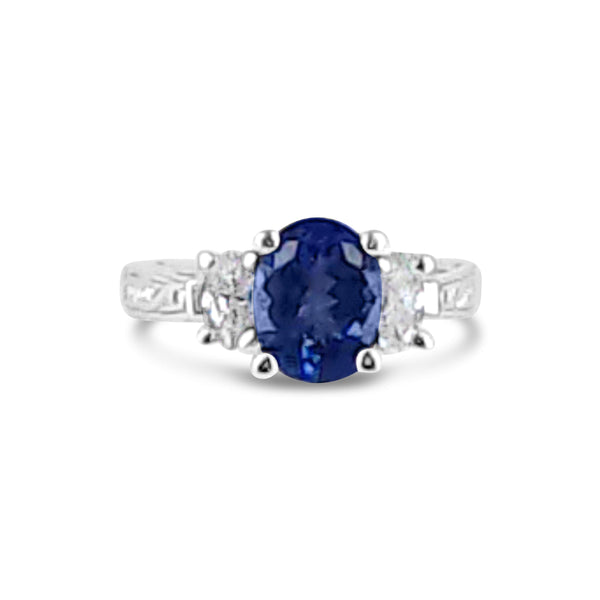 TANZANITE AND DIAMOND RING
