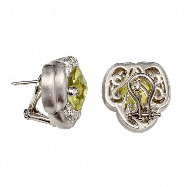 Gregg Ruth Lemon Quartz & Diamond Earrings