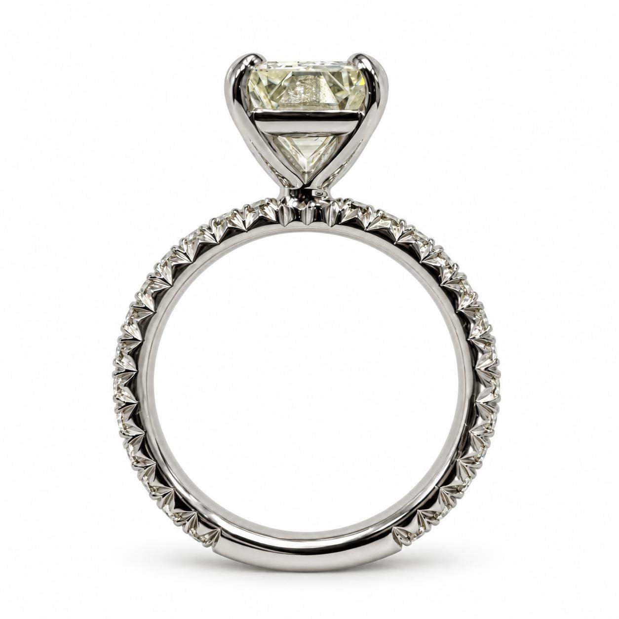 GIA Certified 3.89 Carat Emerald Cut Diamond Engagement Ring