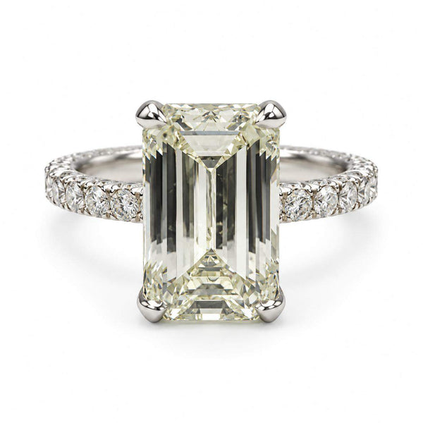 GIA Certified 3.89 Carat Emerald Cut Diamond Engagement Ring