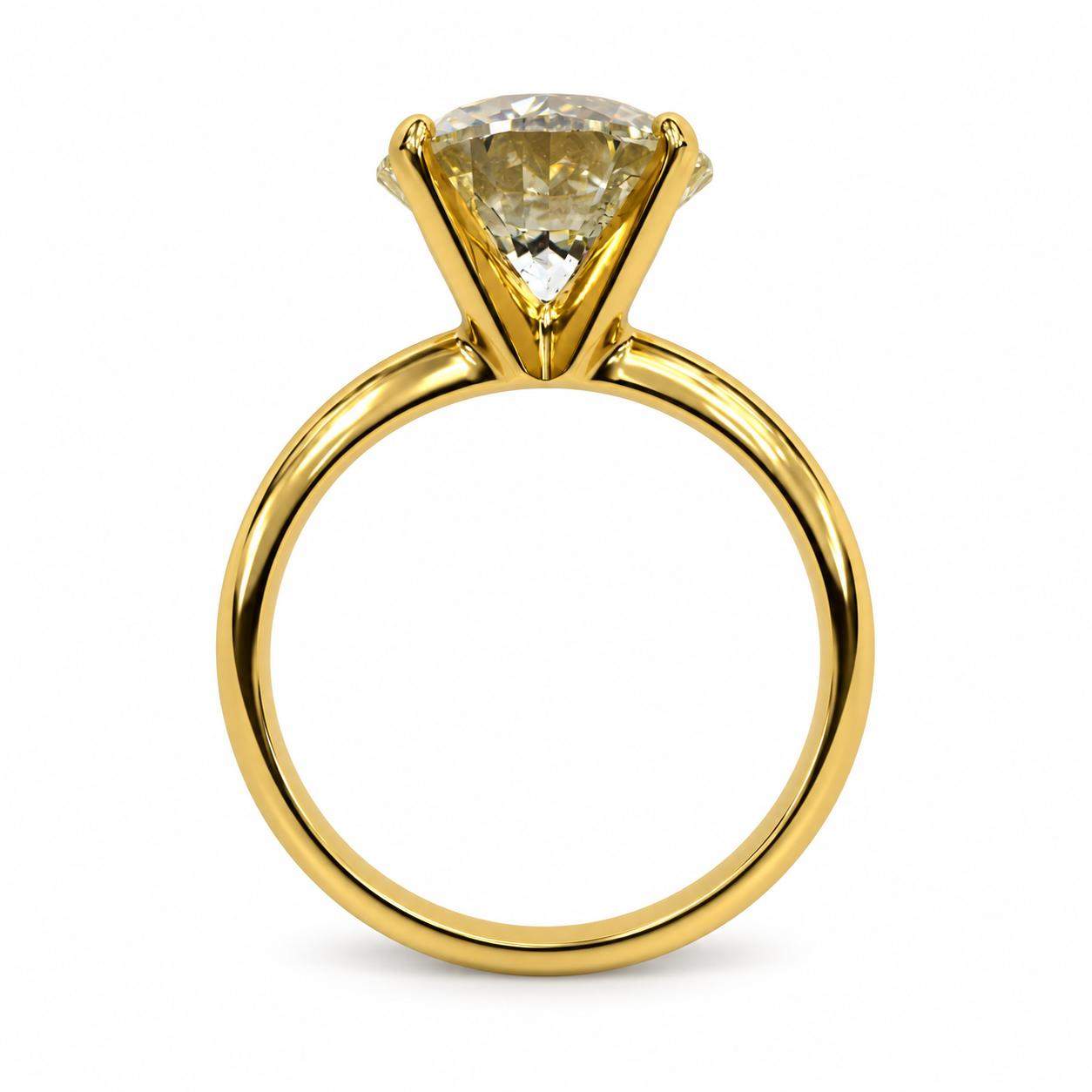 GIA Certified 4.10 Carat Round Brilliant Cut Diamond Engagement Ring