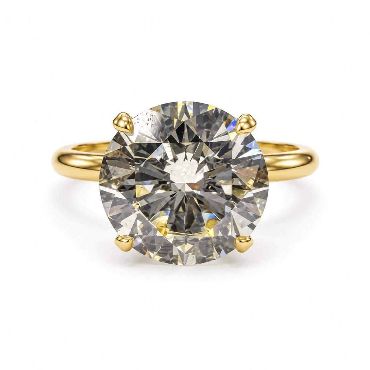 GIA Certified 4.10 Carat Round Brilliant Cut Diamond Engagement Ring