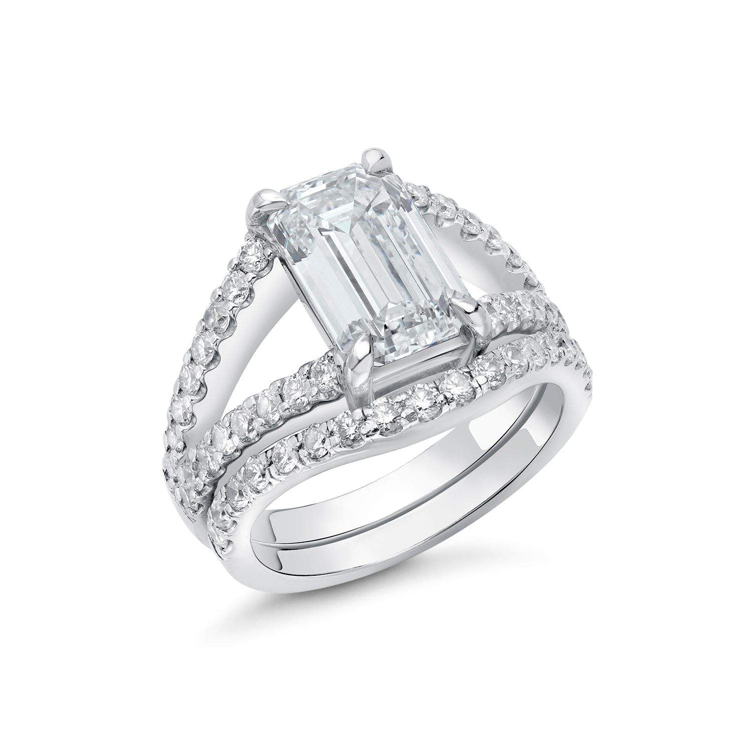 EMERALD CUT DIAMOND WEDDING SET Provident Jewelery