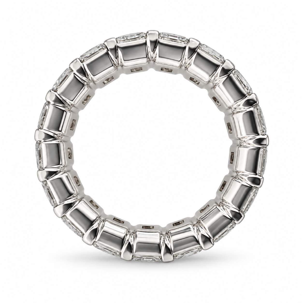 6.80 Carat Emerald Cut Diamond Eternity Band