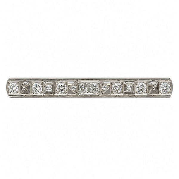 Art Deco Diamond Bar Brooch