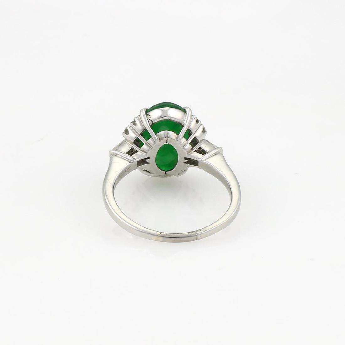 GIA Certified Natural Jade & Diamond Ring