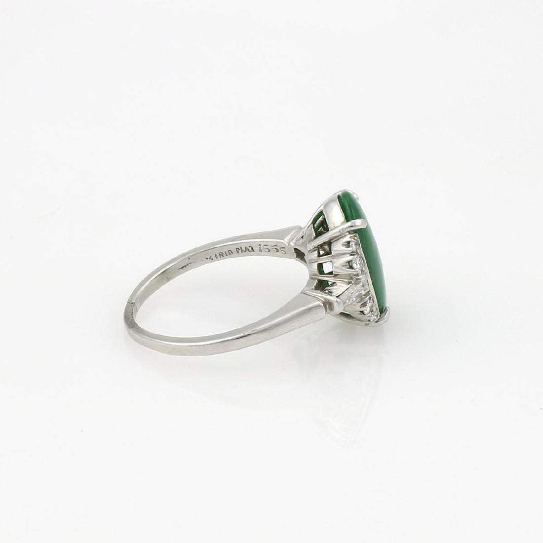 GIA Certified Natural Jade & Diamond Ring