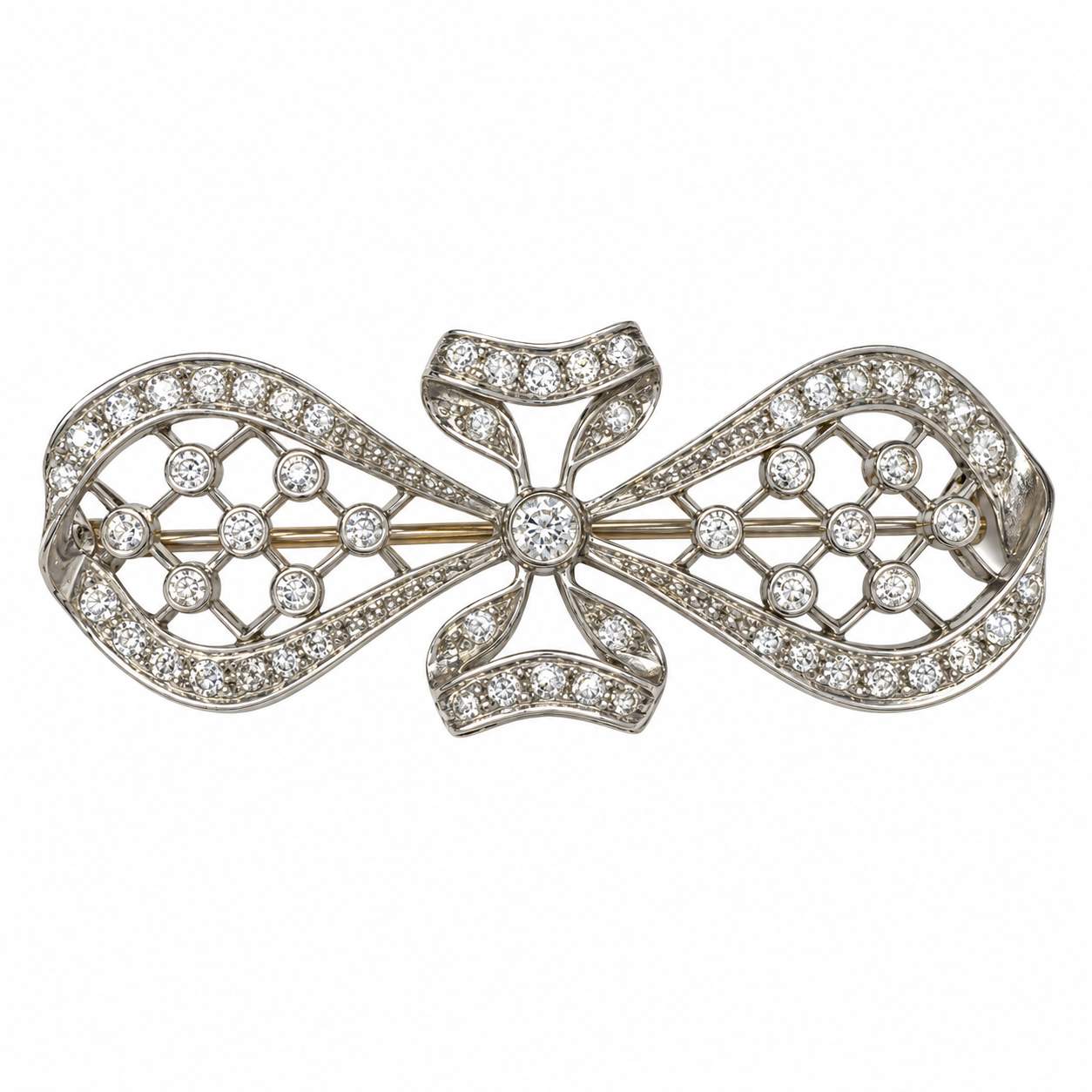 Art Deco Diamond Bow Brooch