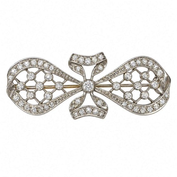Art Deco Diamond Bow Brooch
