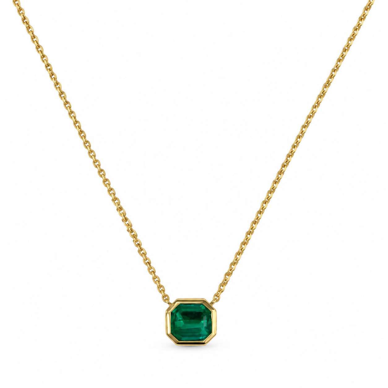 Colombian Emerald 18K Gold Necklace
