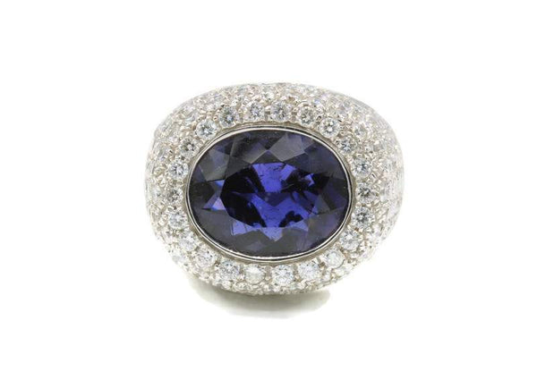 GORGEOUS IOLITE AND PAVE DIAMOND RING Provident Jewelery