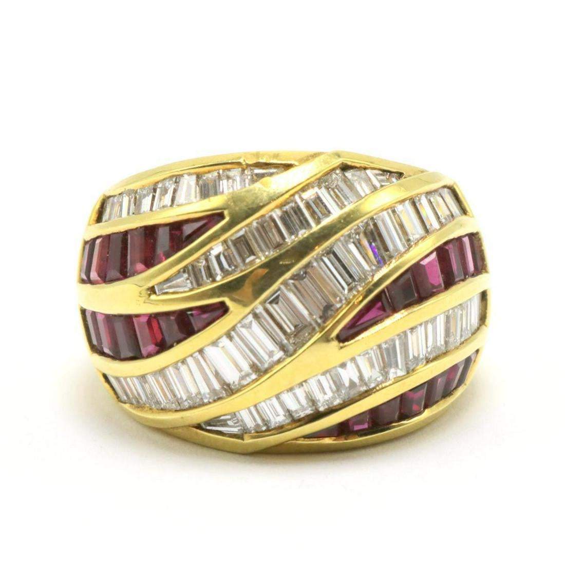 KURT WAYNE RUBY AND DIAMOND RING