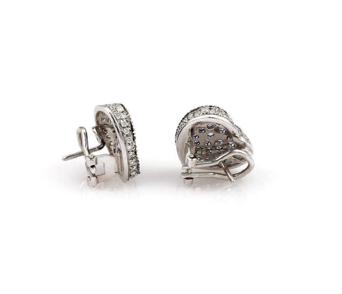 Blue Sapphire and Diamond Heart Cluster Earrings</br>