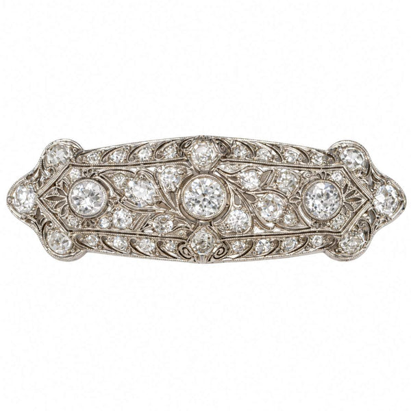 Art Deco Platinum Diamond Brooch