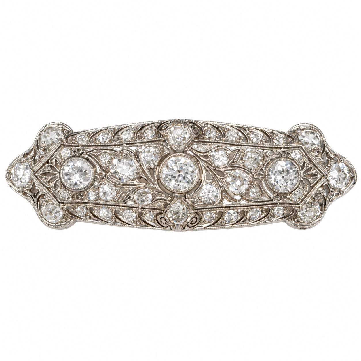 Art Deco Platinum Diamond Brooch