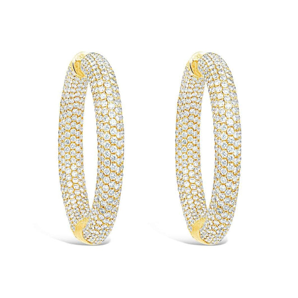 DIAMOND PAVE IN AND OUT HOOPS Provident Jewelery