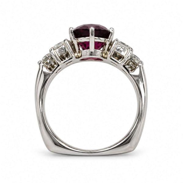 Oval Spinel & Diamond Ring