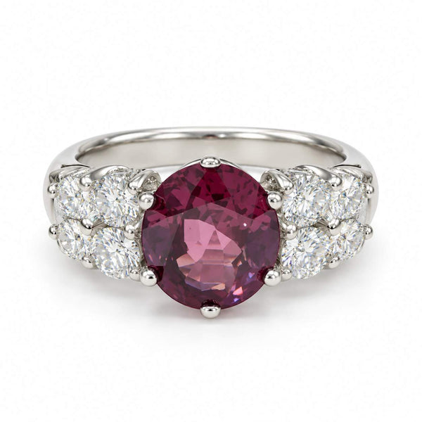 Oval Spinel & Diamond Ring