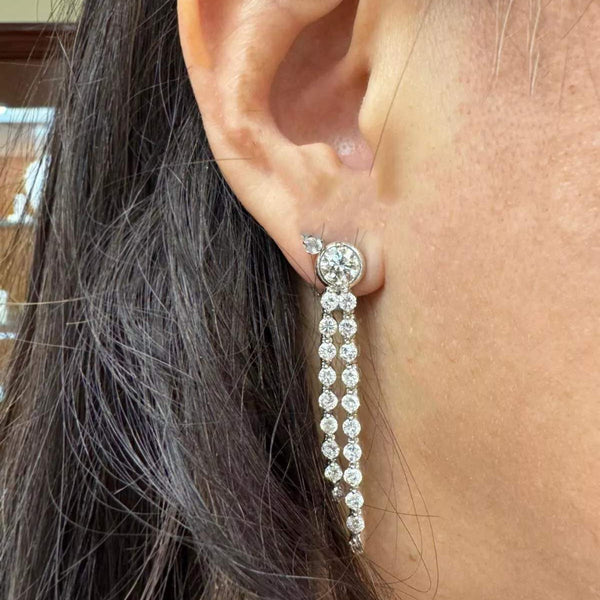 DIAMOND DOUBLE DROP EARRINGS