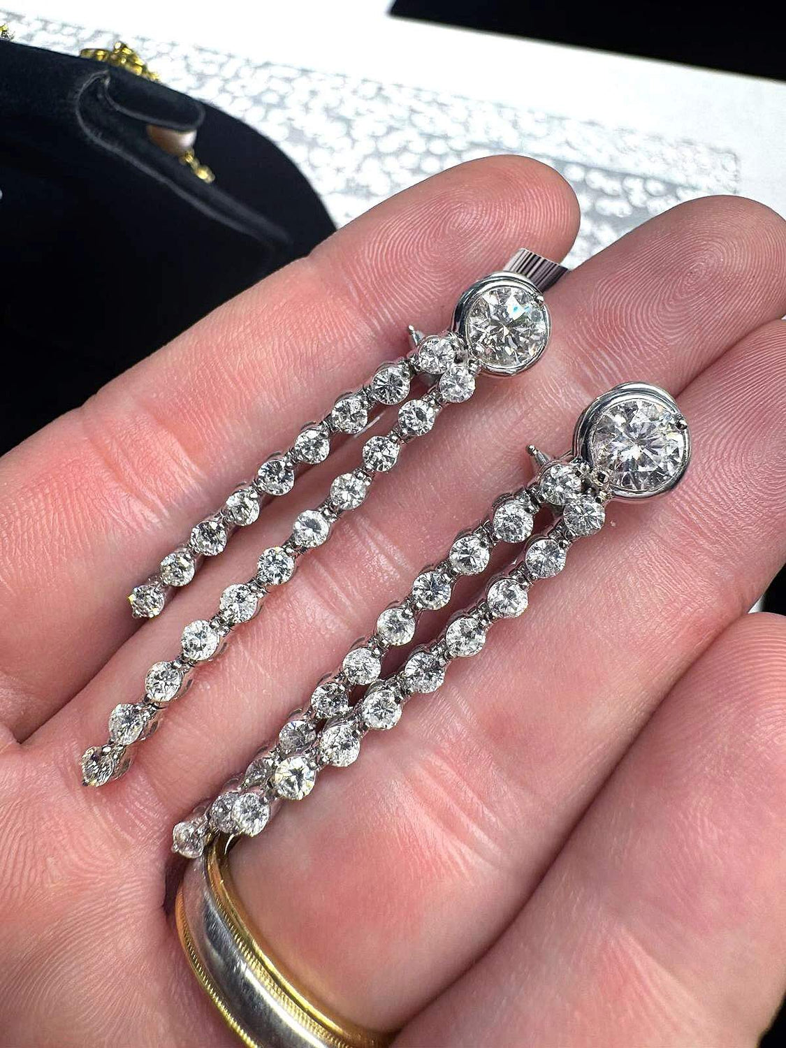 DIAMOND DOUBLE DROP EARRINGS