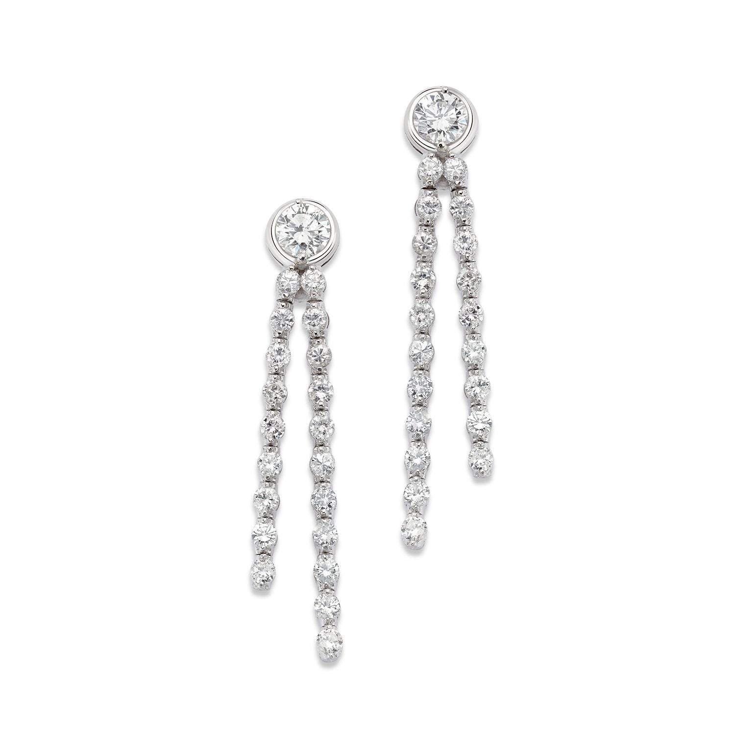 DIAMOND DOUBLE DROP EARRINGS
