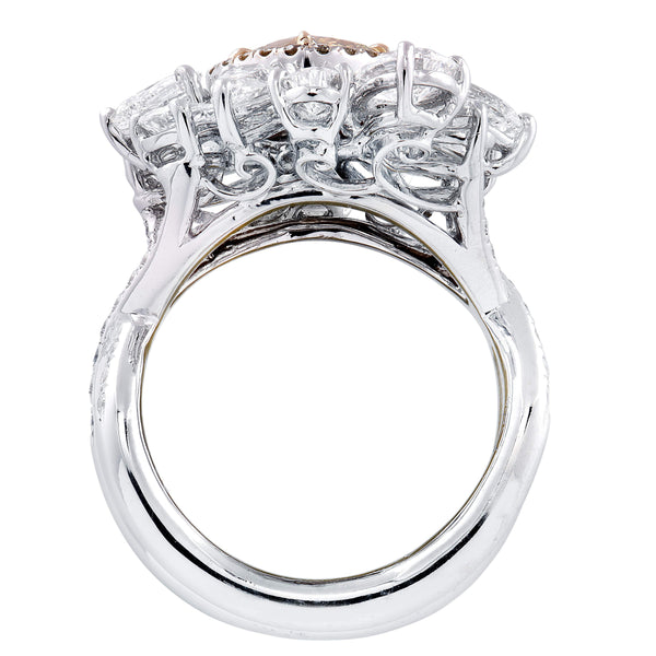 1.02CT Yellow Diamond Cluster Ring