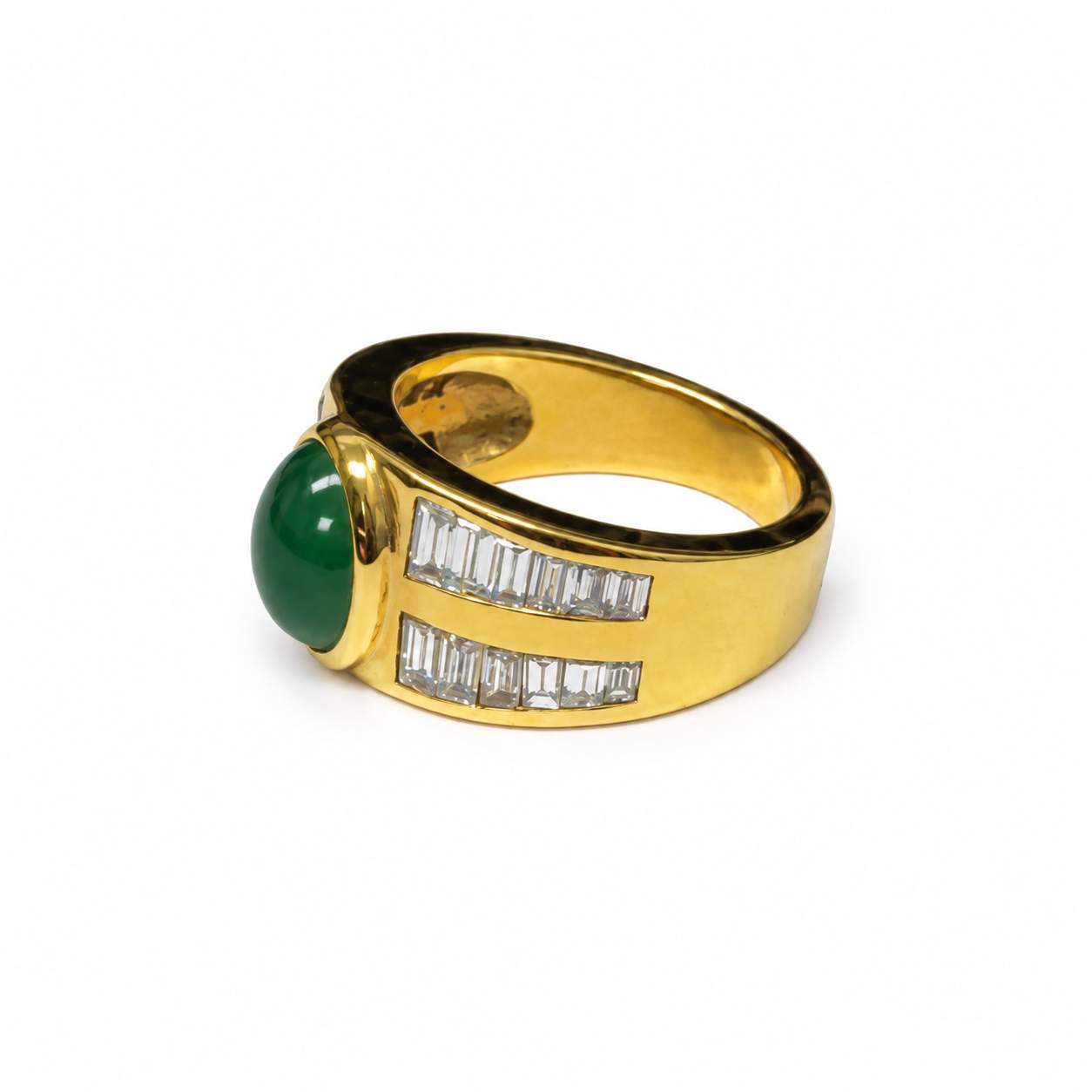AGL Certified Natural Jade & Diamond ring