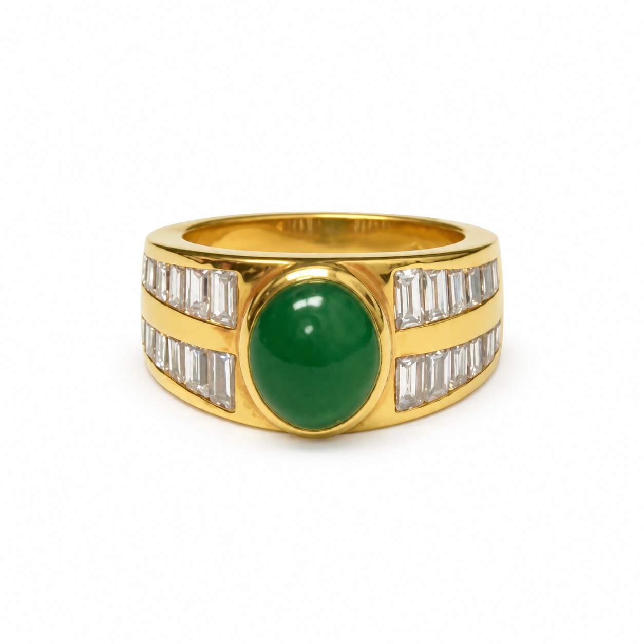 AGL Certified Natural Jade & Diamond ring